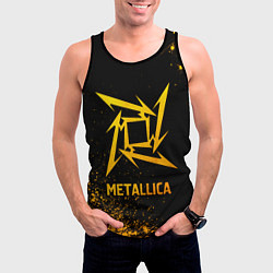 Майка-безрукавка мужская Metallica - gold gradient, цвет: 3D-черный — фото 2
