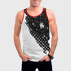 Майка-безрукавка мужская Children of Bodom крапинки краски, цвет: 3D-красный — фото 2