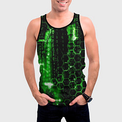Майка-безрукавка мужская Зелёный программный код, цвет: 3D-черный — фото 2