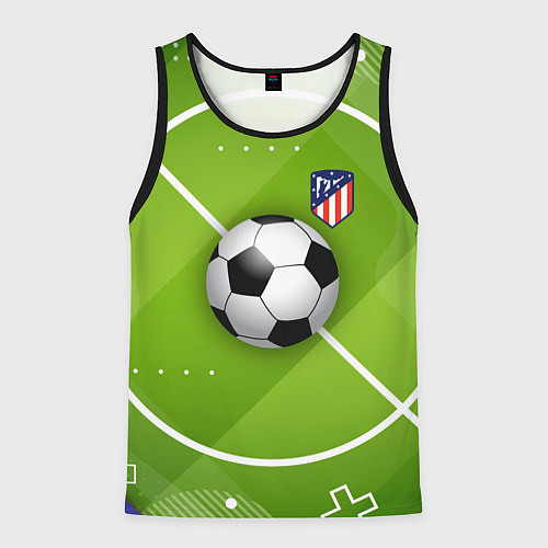 Мужская майка без рукавов Atletico madrid Мяч / 3D-Черный – фото 1