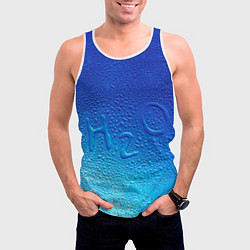 Майка-безрукавка мужская Вода - H2O, цвет: 3D-белый — фото 2