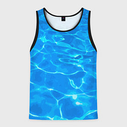 Майка-безрукавка мужская Абстрактные волны бассейна - текстура, цвет: 3D-черный