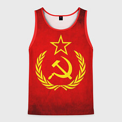 Майка-безрукавка мужская СССР - старый флаг, цвет: 3D-красный