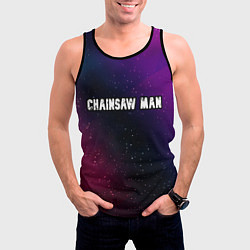 Майка-безрукавка мужская Chainsaw Man gradient space, цвет: 3D-черный — фото 2