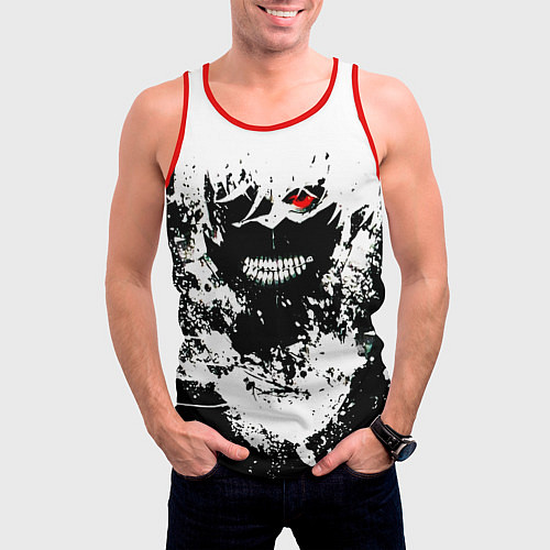 Мужская майка без рукавов Tokyo Ghoul Kaneki Ken paint / 3D-Красный – фото 3
