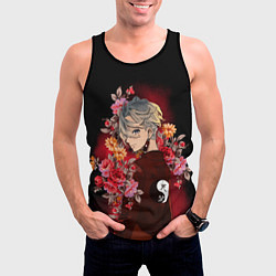 Майка-безрукавка мужская Изана в цветах, цвет: 3D-черный — фото 2