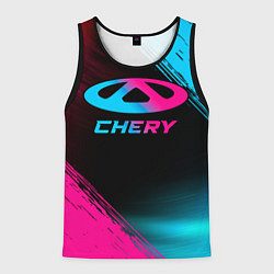 Майка-безрукавка мужская Chery - neon gradient, цвет: 3D-черный