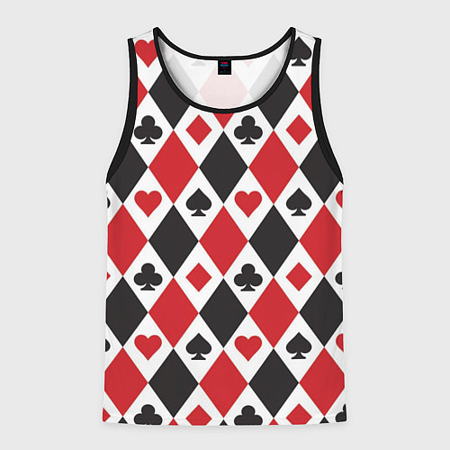 Мужская майка без рукавов Фон из карточных мастей / 3D-Черный – фото 1