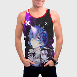 Майка-безрукавка мужская Rem - ReZero - Абстракция, цвет: 3D-красный — фото 2