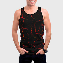 Майка-безрукавка мужская Текстура лавы, цвет: 3D-черный — фото 2