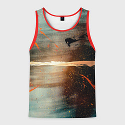 Мужская майка без рукавов Светло-синий абстрактный фон и брызки красок