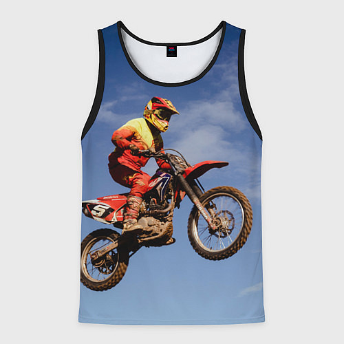 Мужская майка без рукавов Мотофристайл / 3D-Черный – фото 1