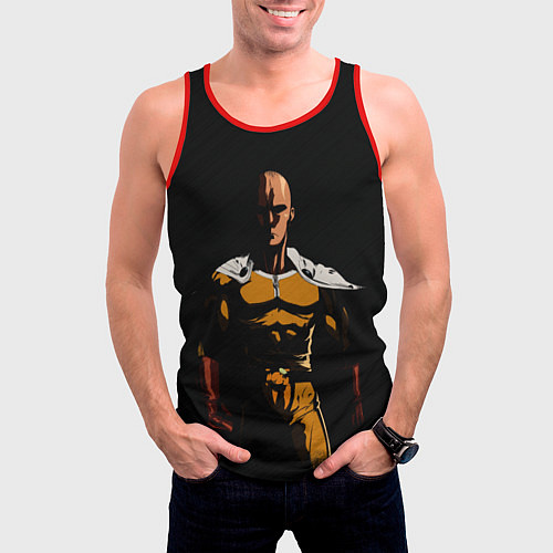 Мужская майка без рукавов One Punch-Man - человек-кулак / 3D-Красный – фото 3