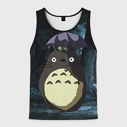 Мужская майка без рукавов Totoro in rain forest