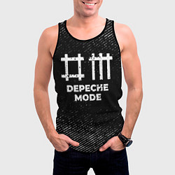 Майка-безрукавка мужская Depeche Mode с потертостями на темном фоне, цвет: 3D-черный — фото 2