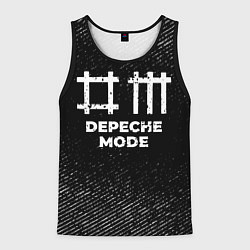Майка-безрукавка мужская Depeche Mode с потертостями на темном фоне, цвет: 3D-черный