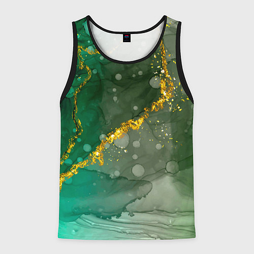 Мужская майка без рукавов Изумрудная фантазия / 3D-Черный – фото 1
