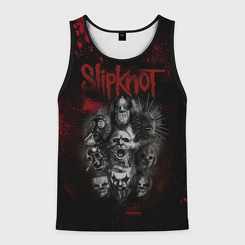 Мужская майка без рукавов Slipknot dark red / 3D-Черный – фото 1