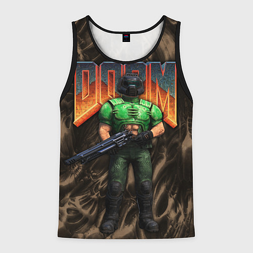 Мужская майка без рукавов DOS DOOM - Doomguy / 3D-Черный – фото 1