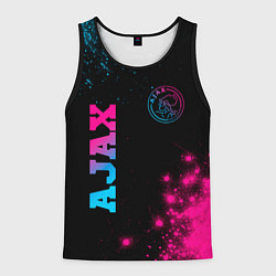 Майка-безрукавка мужская Ajax - neon gradient: надпись, символ, цвет: 3D-черный