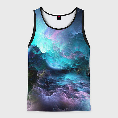 Мужская майка без рукавов Спящий космос / 3D-Черный – фото 1
