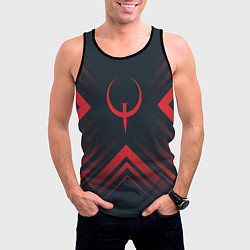Майка-безрукавка мужская Красный символ Quake на темном фоне со стрелками, цвет: 3D-черный — фото 2