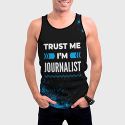 Майка-безрукавка мужская Trust me Im journalist dark, цвет: 3D-черный — фото 2