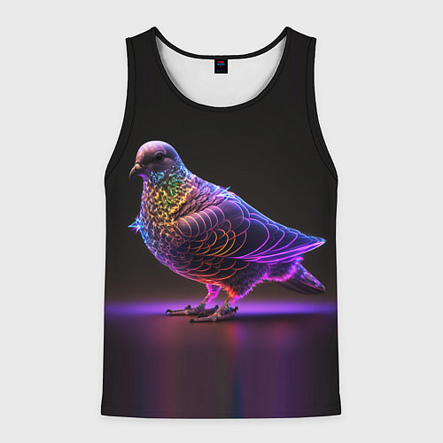 Мужская майка без рукавов Неоновый голубь / 3D-Черный – фото 1