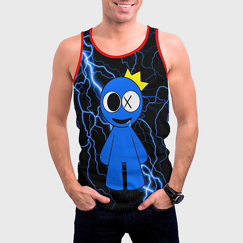 Мужская майка без рукавов Радужные друзья Синий молния / 3D-Красный – фото 3