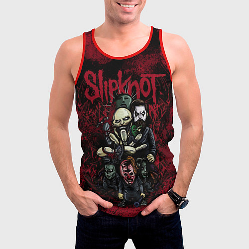 Мужская майка без рукавов Slipknot art / 3D-Красный – фото 3