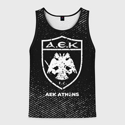 Майка-безрукавка мужская AEK Athens с потертостями на темном фоне, цвет: 3D-черный