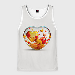 Майка-безрукавка мужская Влюблённые сердца - сувенир, цвет: 3D-белый