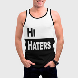 Майка-безрукавка мужская Hi haters - Bye haters, цвет: 3D-черный — фото 2