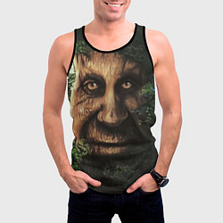 Майка-безрукавка мужская Дерево с лицом мем Мудрое дерево, цвет: 3D-черный — фото 2