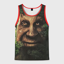 Мужская майка без рукавов Дерево с лицом мем Мудрое дерево