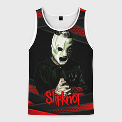Майка-безрукавка мужская Slipknot black & red, цвет: 3D-белый