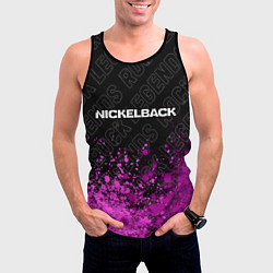 Майка-безрукавка мужская Nickelback rock legends: символ сверху, цвет: 3D-черный — фото 2