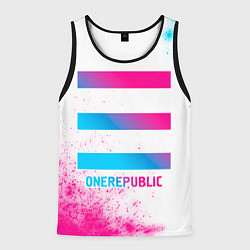 Майка-безрукавка мужская OneRepublic neon gradient style, цвет: 3D-черный