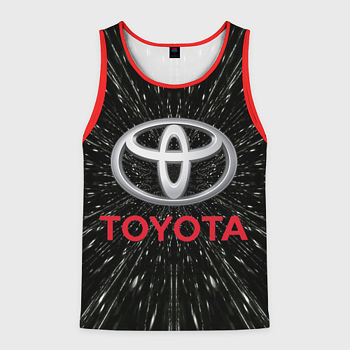 Мужская майка без рукавов Тойота, эмблема, автомобильная тема / 3D-Красный – фото 1