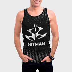 Майка-безрукавка мужская Hitman с потертостями на темном фоне, цвет: 3D-черный — фото 2
