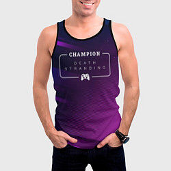 Майка-безрукавка мужская Death Stranding gaming champion: рамка с лого и дж, цвет: 3D-черный — фото 2