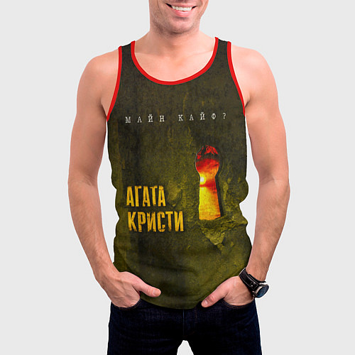 Мужская майка без рукавов Майн Кайф - Агата Кристи / 3D-Красный – фото 3