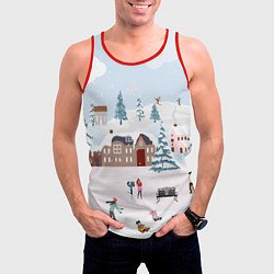 Майка-безрукавка мужская Новый год - каникулы, цвет: 3D-красный — фото 2