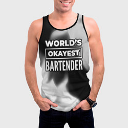 Майка-безрукавка мужская Worlds okayest bartender - dark, цвет: 3D-черный — фото 2