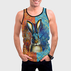 Майка-безрукавка мужская Огненный новогодний кролик, цвет: 3D-черный — фото 2