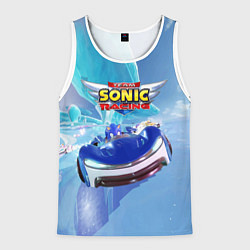 Майка-безрукавка мужская Team Sonic racing - hedgehog - speed, цвет: 3D-белый