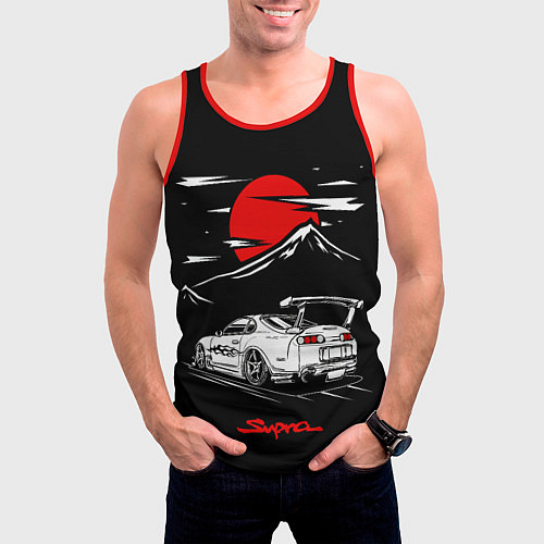 Мужская майка без рукавов Тойота супра - JDM Style / 3D-Красный – фото 3