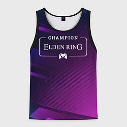 Майка-безрукавка мужская Elden Ring gaming champion: рамка с лого и джойсти, цвет: 3D-черный