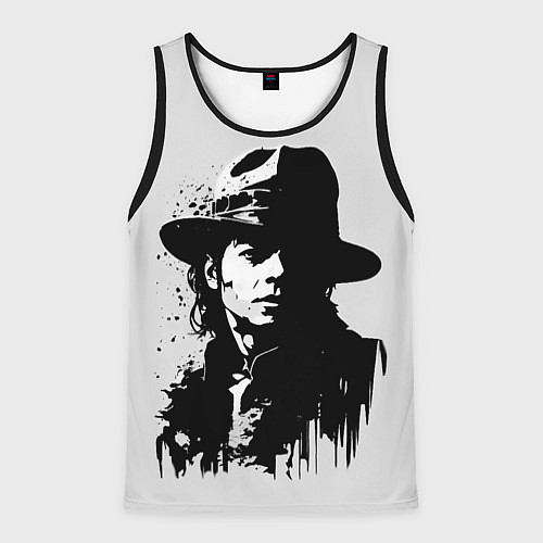 Мужская майка без рукавов Майкл Джексон - рисунок / 3D-Черный – фото 1