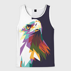 Майка-безрукавка мужская Орел-птица гордая, цвет: 3D-белый